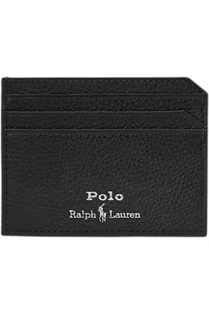 Ralph Lauren Akcesoria, Mężczyzna, Czarny, ONE SIZE, Skóra, Etui na karty z groszkowanej skóry