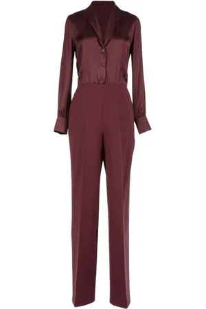 Twin-Set Kombinezony, Kobieta, Fioletowy, XS, Elegancki kombinezon jednoczęściowy