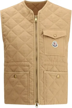 Moncler Kurtki, Kobieta, Beżowy, XS, Pikowany Kamizelka z Kieszeniami