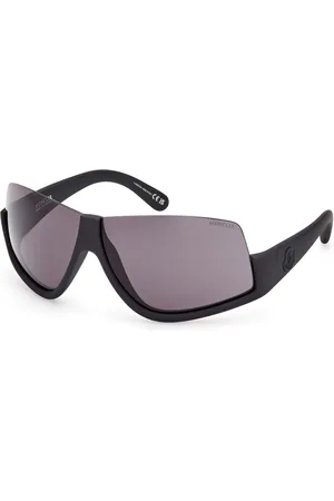 Moncler Akcesoria, unisex, Czarny, ONE SIZE, Stylowe okulary przeciwsłoneczne w błyszczącej czerni/ciemnoszarym