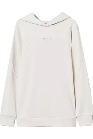 Twin-Set Bluzy, Kobieta, Biały, XS, Biała bluza z zamkiem i szeroki krój
