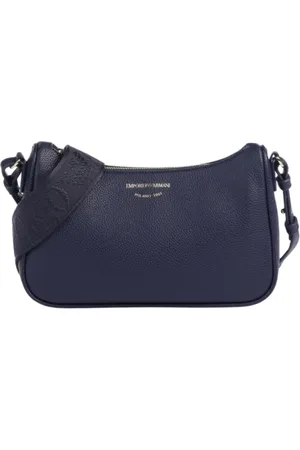 Emporio Armani Torebki, Kobieta, Niebieski, ONE SIZE, Granatowa Torebka na Ramię z Ekoskóry