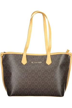Valentino by Mario Valentino Torebki, Kobieta, Czarny, ONE SIZE, Len, Brązowa torba na ramię z kontrastującymi detalami