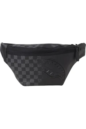 Sprayground Torebki, Mężczyzna, Czarny, ONE SIZE, Kraciasty Pasek z Rekinem
