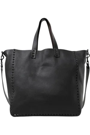 VALENTINO GARAVANI Torebki, Mężczyzna, Czarny, ONE SIZE, Len, Torba ze skóry z ćwiekami