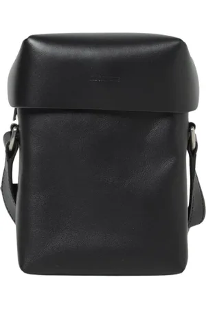 Jil Sander Torebki, Mężczyzna, Czarny, ONE SIZE, Czarna Skórzana Torba na Ramię