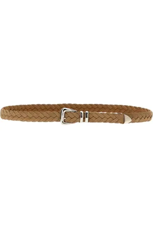 Brunello Cucinelli Akcesoria, Mężczyzna, Beżowy, 100 CM, Beżowy Pleciony Pasek Skórzany