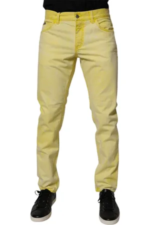 Dolce & Gabbana Jeansy, Mężczyzna, Żółty, M, Żółte Dżinsy Skinny
