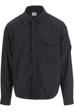 C.P. Company Kurtki, Mężczyzna, Czarny, M, Nylon, Kurtka Nylonowa Koszulowa Czarna