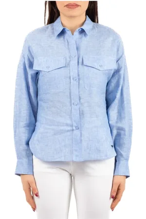 Max Mara Bluzki, Kobieta, Niebieski, L, Koszula owa
