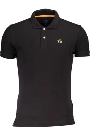 La Martina Koszulki, Mężczyzna, Czarny, 2XL, Bawełna, Polo Slim Fit z Kontrastowym Detalem