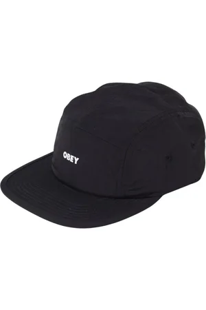 Obey Akcesoria, Mężczyzna, Czarny, ONE SIZE, Nylon, Czarna Nylonowa Czapka Camp dla Mężczyzn