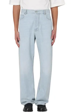 Bottega Veneta Jeansy, Mężczyzna, Niebieski, L, Denim, Jasnoniebieskie Dżinsy z Luźnym Fasonem