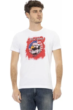 Trussardi Koszulki, Mężczyzna, Biały, S, Casual T-shirt z okrągłym dekoltem i krótkim rękawem