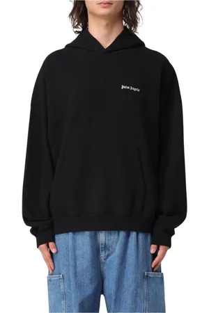 Palm Angels Bluzy, Mężczyzna, Czarny, L, Klasyczny Czarny Hoodie