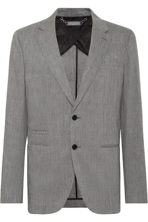 Philipp Plein Kurtki, Mężczyzna, Szary, 2XL, Stylowy Blezer z Unikalnym Designem
