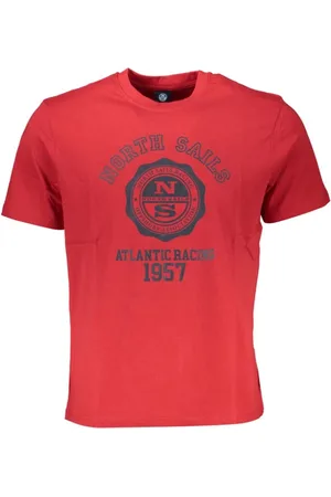 North Sails Koszulki, Mężczyzna, Czerwony, L, Czerwony Bawełniany T-shirt z nadrukiem logo