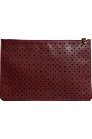Dolce & Gabbana Torebki, unisex, brązowy, ONE SIZE, Bordowy Czarny Logo Mężczyźni Pudełko Torba