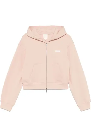 Emporio Armani Bluzy, Kobieta, Różowy, L, Różowy Sweter z Zapięciem na Zamek