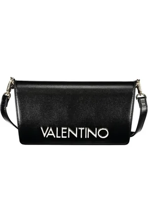 Valentino by Mario Valentino Torebki, Kobieta, Czarny, ONE SIZE, Len, Czarna Torba na Ramię z Rzemieniem na Ramię