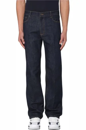 Emporio Armani Jeansy, Mężczyzna, Niebieski, W33, Stylowe Niebieskie Straight Leg Jeansy