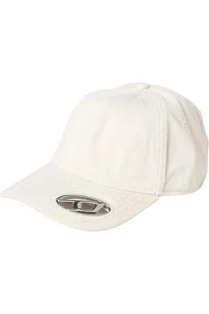 Diesel Akcesoria, Mężczyzna, Biały, ONE SIZE, Metalowy Detal Baseball Cap Biały Stylowy