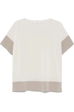 LE TRICOT PERUGIA Koszulki, Kobieta, Beżowy, M, Boat Neck T-shirt