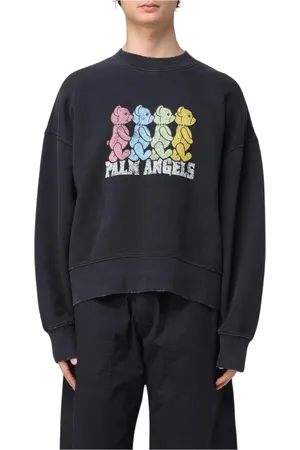 Palm Angels Bluzy, Mężczyzna, Czarny, XL, Ikoniczny Bears Bluza Czarna