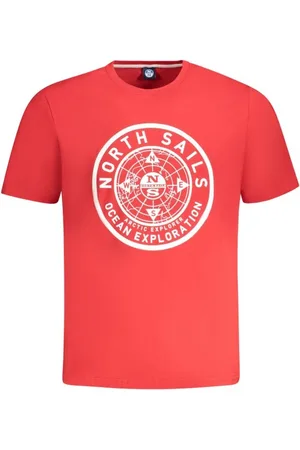 North Sails Koszulki, Mężczyzna, Czerwony, XL, Bawełna, Czerwony T-shirt z bawełny dla mężczyzn