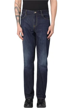 Armani Exchange Jeansy, Mężczyzna, Niebieski, W38, Denim, Niebieskie Straight Leg Jeansyy dla Mężczyzn