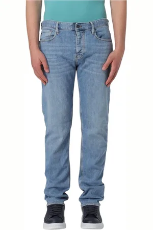 Emporio Armani Jeansy, Mężczyzna, Niebieski, W34, Denim, Stonewashed Casual Jeansy