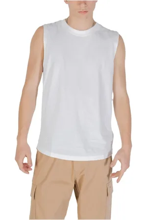 Calvin Klein Koszulki, Mężczyzna, Biały, L, Biała Bawełniana Koszulka