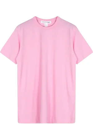 Comme des Garçons Koszulki, Kobieta, Różowy, M, Różowa Koszulka z Logo z Bawełny