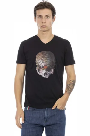 Trussardi Koszulki, Mężczyzna, Czarny, 2XL, Krótki Rękaw Dekolt V T-shirt