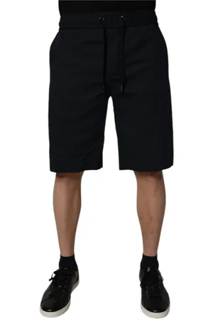 Dolce & Gabbana Szorty, Mężczyzna, Czarny, S, Czarne bawełniane spodenki męskie Bermuda