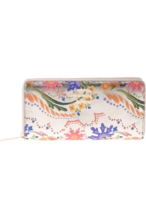 BALDININI Akcesoria, Kobieta, Wielobarwność, ONE SIZE, Petal print leather zipped wallet