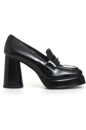 HALMANERA Buty, Kobieta, Czarny, 36 1/2 EU, Czarne Lakierowane Mokasyny Buty