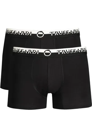 Trussardi Bielizna, Mężczyzna, Czarny, L, Czarne Bawełniane Bokserki, Elastyczny Pas