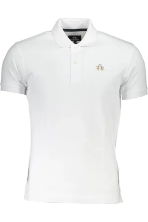La Martina Koszulki, Mężczyzna, Biały, 2XL, Bawełna, Koszulka Polo Slim Fit z Kontrastowymi Detalami i Haftem