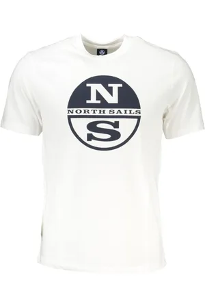 North Sails Koszulki, Mężczyzna, Biały, 2XL, Bawełniana Koszulka z Nadrukiem Logo