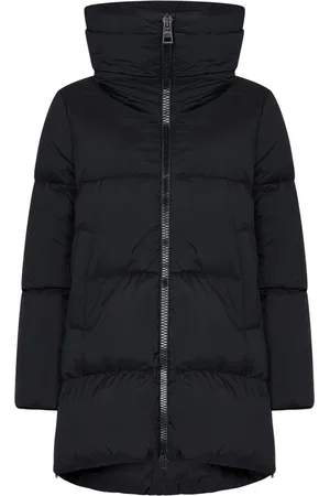 HERNO Kurtki, Kobieta, Czarny, M, Czarna Kurtka Puchowa w Stylu Peleryny Aw 24