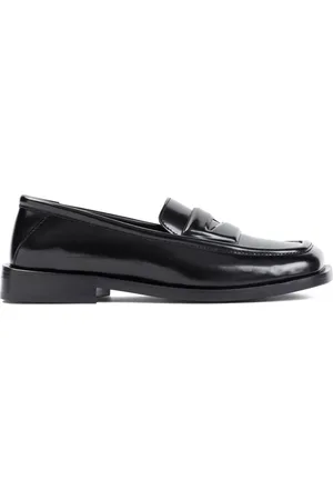 The Attico Buty, Kobieta, Czarny, 38 EU, Czarne skórzane mokasyny z paskiem