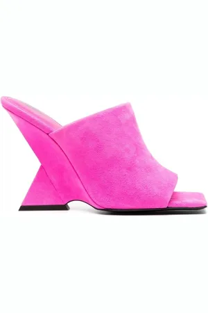 The Attico Buty, Kobieta, Różowy, 36 EU, Zamsz, Fuchsia Square-Toe Mules