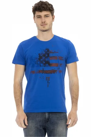 Trussardi Koszulki, Mężczyzna, Niebieski, S, Krótki Rękaw Okrągły Dekolt T-shirt