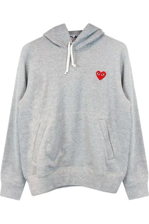 Comme des Garçons Bluzy, Mężczyzna, Szary, M, Szara Bluza z Naszywką Serca