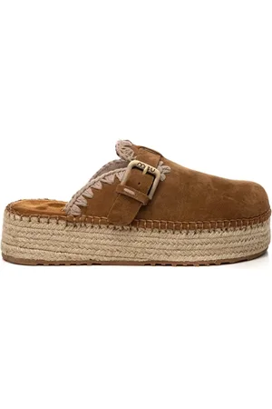 Mou Buty, Kobieta, brązowy, 37 EU, Zamsz, Brandy Jutowe Chodaki Sandały