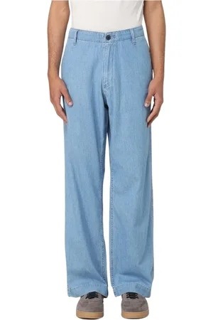 Emporio Armani Jeansy, Mężczyzna, Niebieski, XL, Denim, Jasne Jeansyy Wide Leg