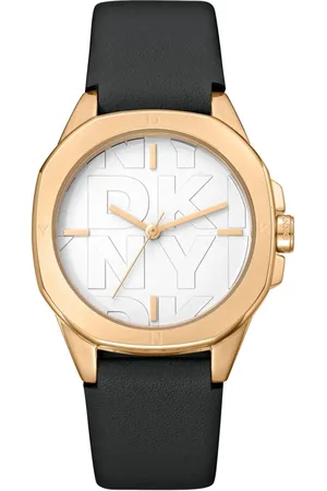 DKNY Akcesoria, Kobieta, Czarny, ONE SIZE, Elegancki Zegarek na Pasku z Kwarcem