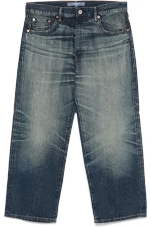 JUNYA WATANABE Jeansy, Mężczyzna, Niebieski, XL, Indigo Cropped Leg Jeansy