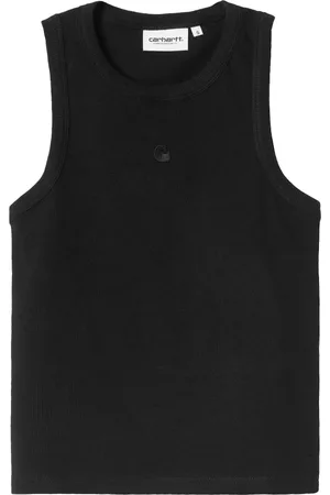 Carhartt Koszulki, Kobieta, Czarny, L, Czarna Bawełniana Dzianinowa Koszulka